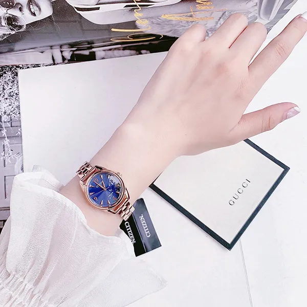 Đồng Hồ Nữ Citizen Eco-Drive EM0688-78L Màu Xanh/ Vàng Hồng - Đồng hồ - Vua Hàng Hiệu