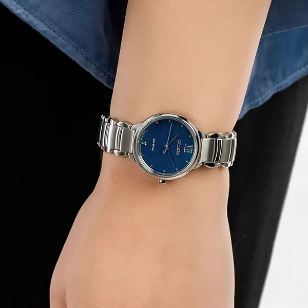 Đồng Hồ Nữ Citizen Eco-Drive EM0920-86L Màu Xanh Bạc