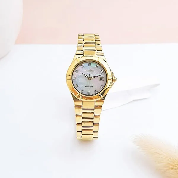 Đồng Hồ Nữ Citizen Eco-Drive EW1532-61D Màu Trắng Vàng - Đồng hồ - Vua Hàng Hiệu
