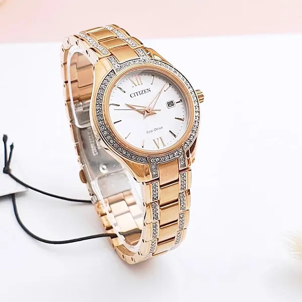 Đồng Hồ Nữ Citizen Eco-Drive FE1233-52A Màu Trắng Vàng