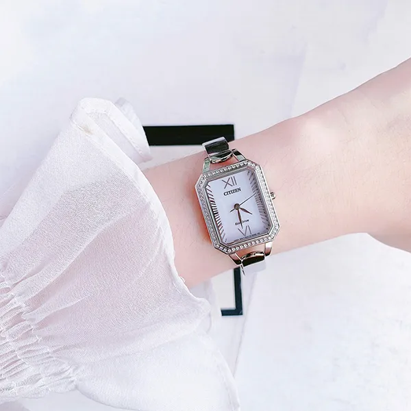Đồng Hồ Nữ Citizen Eco-Drive Silhouette Crystal Watch EM0980-50A Màu Bạc - Đồng hồ - Vua Hàng Hiệu