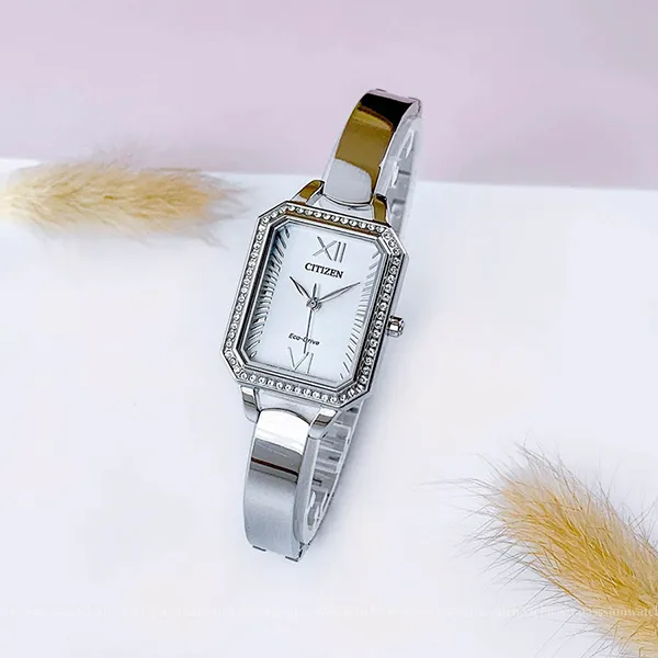 Đồng Hồ Nữ Citizen Eco-Drive Silhouette Crystal Watch EM0980-50A Màu Bạc - Đồng hồ - Vua Hàng Hiệu