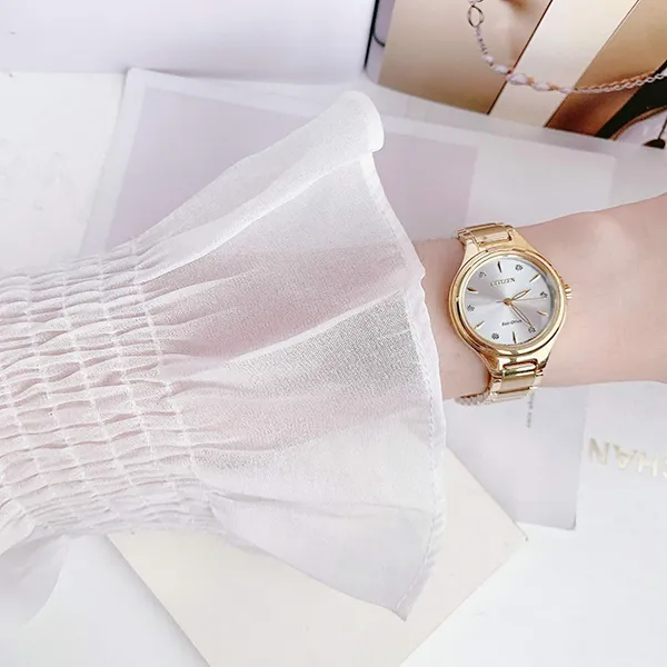 Đồng Hồ Nữ Citizen Eco Drive Watch FE2102-55A Màu Vàng Gold