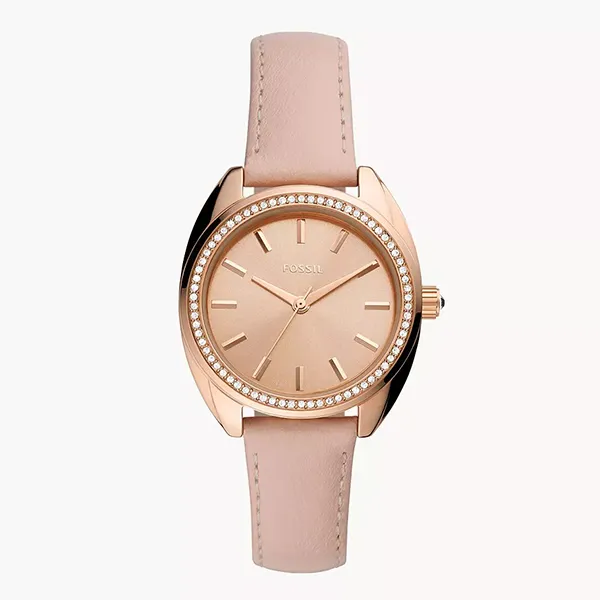 Đồng Hồ Nữ Fossil Vale Solar-Powered Brown Leather Watch BQ3773 Màu Hồng - Đồng hồ - Vua Hàng Hiệu