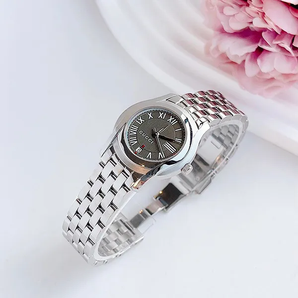 Đồng Hồ Nữ Gucci 5505 Grey Dial Steel Watch YA055508 Màu Bạc - Đồng hồ - Vua Hàng Hiệu