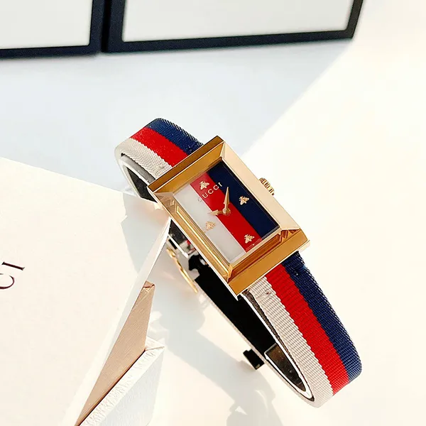 Đồng Hồ Nữ Gucci G-Frame Mother Of Pearl Dial Nylon YA147405 Phối Màu