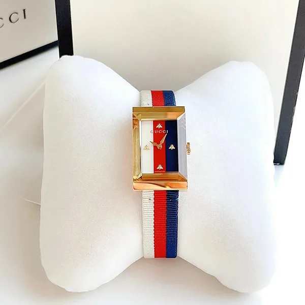 Đồng Hồ Nữ Gucci G-Frame Mother Of Pearl Dial Nylon YA147405 Phối Màu