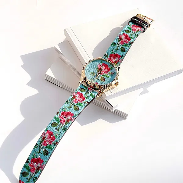 Đồng Hồ Nữ Gucci G-Timeless Aqua Floral Watch 38mm YA1264085 Màu Xanh