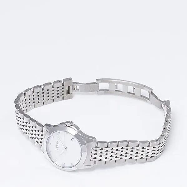 Đồng Hồ Gucci G-Timeless Mother Of Pearl Stainless Steel Diamond YA126504 Màu Bạc Trắng