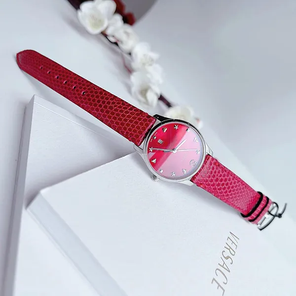 Đồng Hồ Nữ Gucci G-Timeless Red Mop Dial Red Leather YA126584 Màu Đỏ
