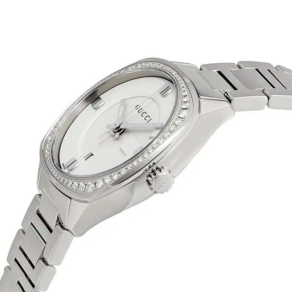 Đồng Hồ Nữ Gucci GG2570 Diamond Stainless Steel Watch YA142506 Màu Bạc