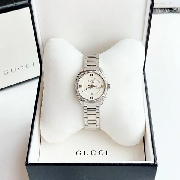Đồng Hồ Nữ Gucci GG2570 Diamond Watch 29mm Màu Bạc - Đồng hồ - Vua Hàng Hiệu