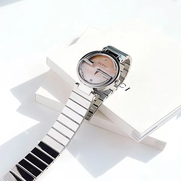 Đồng Hồ Nữ Gucci Interlocking Quartz Watch For Women YA133505 Màu Bạc Hồng