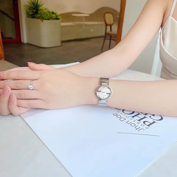 Đồng Hồ Nữ Gucci Interlocking Quartz Watch For Women YA133505 Màu Bạc Hồng