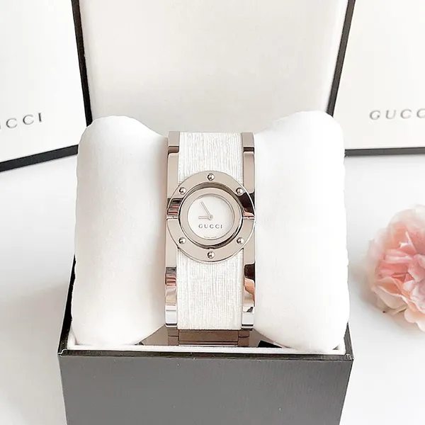 Đồng Hồ Nữ Gucci Twirl Bangle Ladies Watch YA112419 Màu Trắng