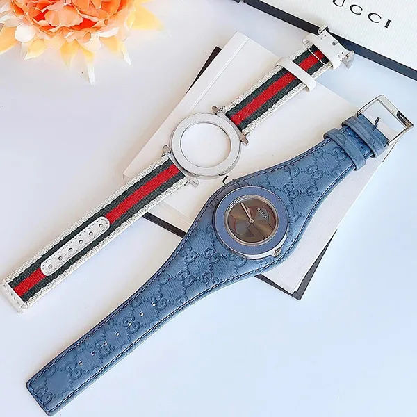 Đồng Hồ Nữ Gucci U-Play Medium Bandeau Watch YA129427 Màu Xanh