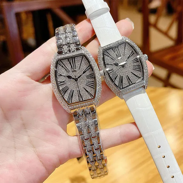 Đồng Hồ Nữ Kemil K&M Lily Crystal Women's Watch KM2205 Màu Bạc ( Kèm Dây Da Trắng) - Đồng hồ - Vua Hàng Hiệu