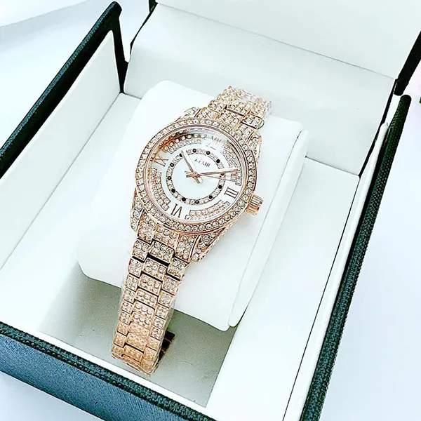 Đồng Hồ Nữ Kemil K&M Petutina Crystal Women's Watch KM2201 Màu Vàng Hồng