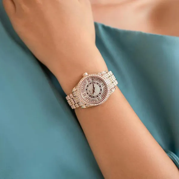 Đồng Hồ Nữ Kemil K&M Petutina Crystal Women's Watch KM2201 Màu Vàng Hồng