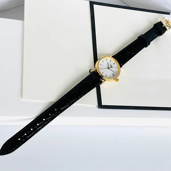 Đồng Hồ Nữ Longines Quartz White Dial Black Leather Watch L4.319.2.12.2 Màu Đen - Đồng hồ - Vua Hàng Hiệu