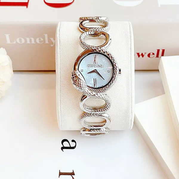 Đồng Hồ Nữ Roberto Cavalli Stainless Steel Analogue Watch 27x8mm Màu Bạc Xanh
