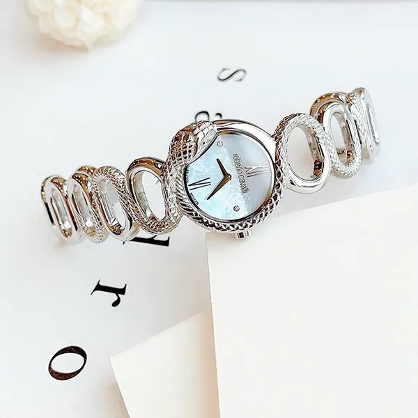 Đồng Hồ Nữ Roberto Cavalli Stainless Steel Analogue Watch 27x8mm Màu Bạc Xanh