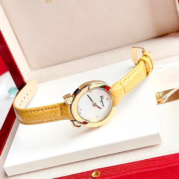 Đồng Hồ Nữ Salvatore Ferragamo Gancino Stainless Yellow Leather Watch FAP040016 Màu Vàng