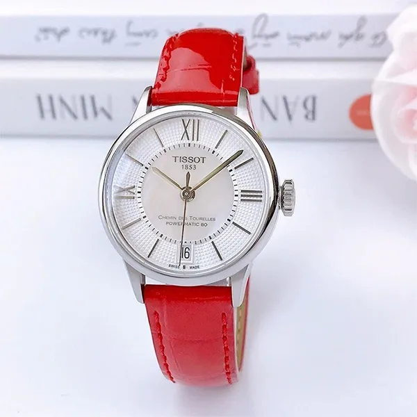 Đồng Hồ Nữ Tissot Chemin Des Tourelles Powermatic 80 Lady T099.207.16.118.00 Màu Bạc Đỏ - Đồng hồ - Vua Hàng Hiệu
