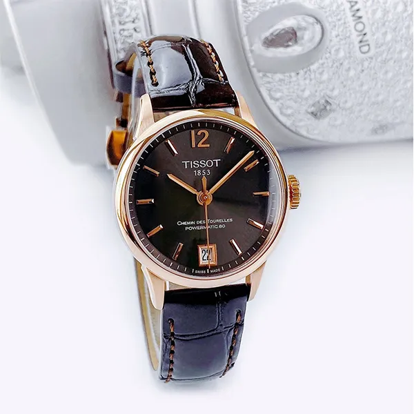 Đồng Hồ Nữ Tissot Chemin Des Tourelles Powermatic 80 T099.207.36.447.00 Màu Nâu Vàng Hồng - Đồng hồ - Vua Hàng Hiệu