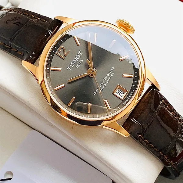 Đồng Hồ Nữ Tissot Chemin Des Tourelles Powermatic 80 T099.207.36.447.00 Màu Nâu Vàng Hồng - Đồng hồ - Vua Hàng Hiệu