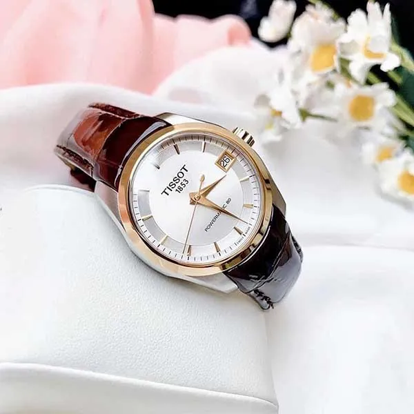 Đồng Hồ Nữ Tissot Couturier Powermatic T035.207.26.031.00 Màu Nâu Vàng - Đồng hồ - Vua Hàng Hiệu
