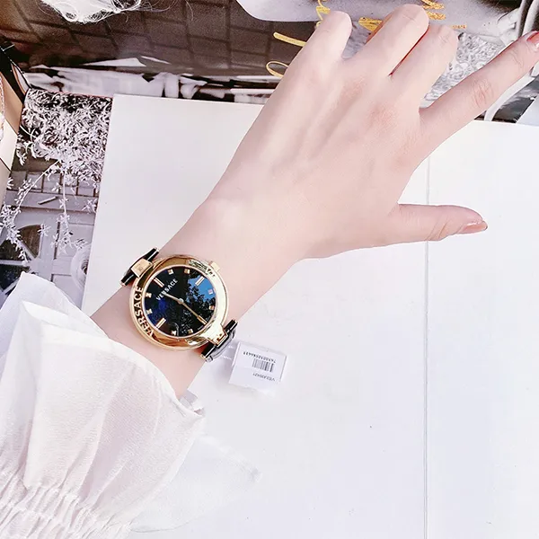 Đồng Hồ Nữ Versace Lady Quartz Watch VE2J00421 Màu Đen