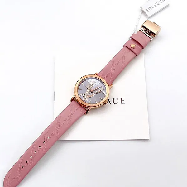 Đồng Hồ Nữ Versace Virtus Pink Leather Strap Watch VEHC00319 Màu Hồng