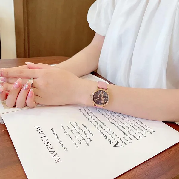 Đồng Hồ Nữ Versace Virtus Pink Leather Strap Watch VEHC00319 Màu Hồng