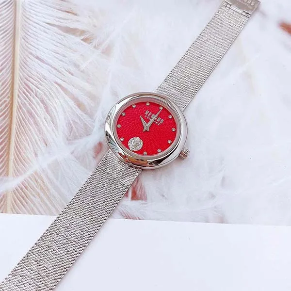 Đồng Hồ Nữ Versus By Versace Lea Quartz Red Dial Ladies Watch VSPEN4121 Màu Bạc