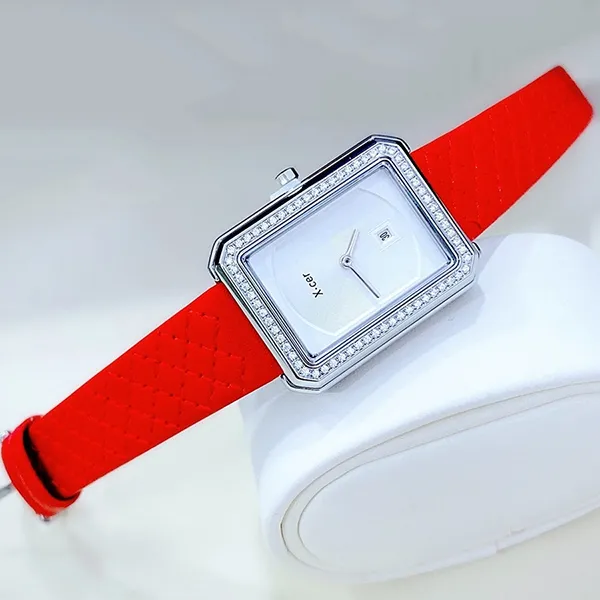 Đồng Hồ Nữ X-Cer Silver White Red Leather Watch B0626 Màu Đỏ