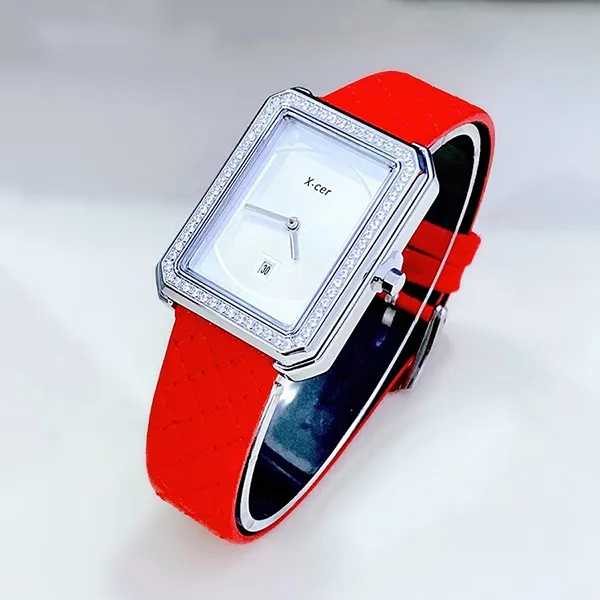 Đồng Hồ Nữ X-Cer Silver White Red Leather Watch B0626 Màu Đỏ