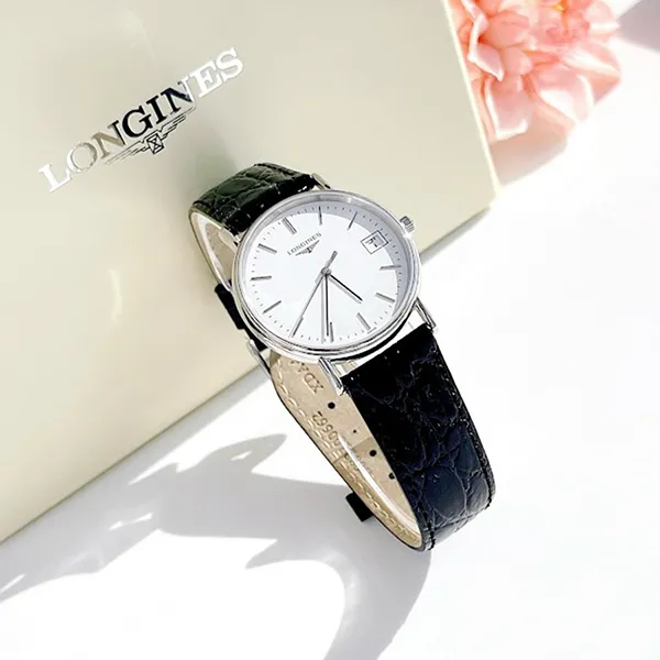 Đồng Hồ Unisex Longines Presence L4.720.4.12.2 Watch 34mm Màu Đen Bạc - Đồng hồ - Vua Hàng Hiệu