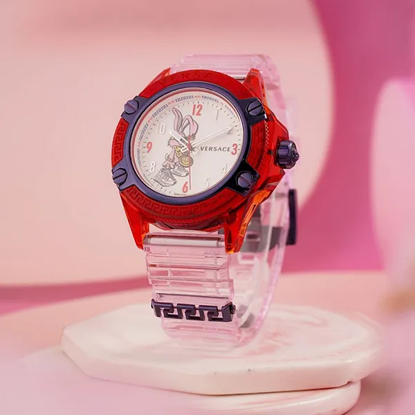 Đồng Hồ Versace Icon Active New Year Edition Watch 42mm VE6E00523 Màu Đỏ Hồng