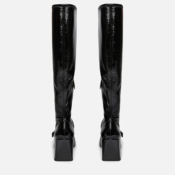 Giày Boot Nữ  Miu Miu Patent leather Boots  Black Màu Đen Size 36.5 - 4