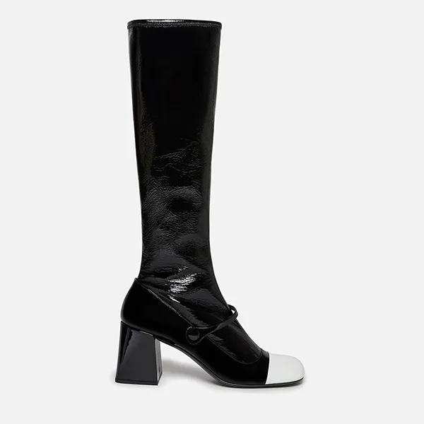 Giày Boot Nữ  Miu Miu Patent leather Boots  Black Màu Đen Size 36.5 - 3