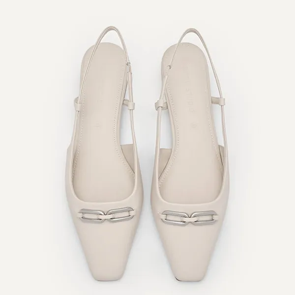 Giày Búp Bê Nữ Pedro Studio Kate Leather Ballerina Flats Cream PW1-66680049 Màu Kem - 1