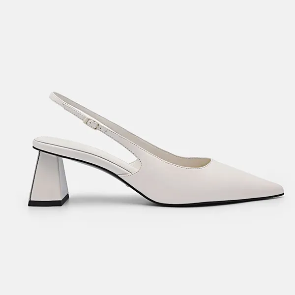 Giày Cao Gót Nữ Pedro Studio Aly Leather Pumps White 26760066 Màu Trắng
