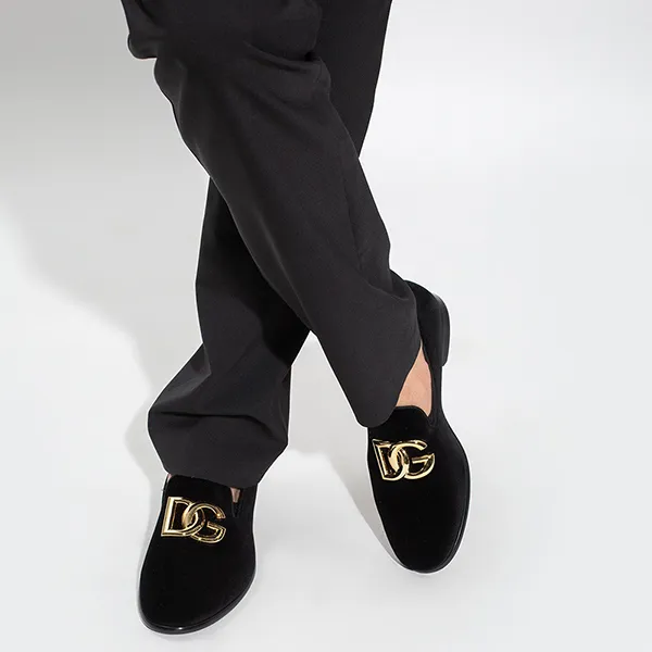 Giày Lười Nam Dolce & Gabbana D&G Leonardo Velvet A50467 Màu Đen Size 40 - Giày - Vua Hàng Hiệu
