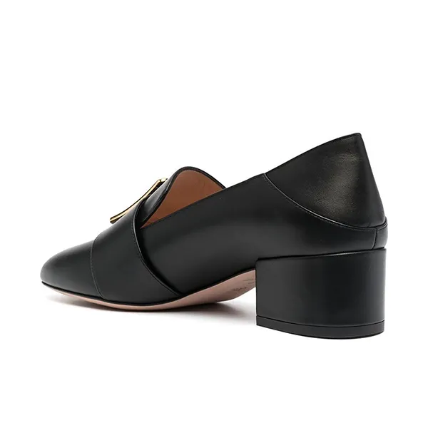 Giày Lười Nữ Bally Janelle Block-Heel Loafers Màu Đen Size 35 - Giày - Vua Hàng Hiệu