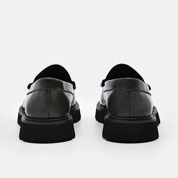 Giày Lười Nữ Pedro Icon Leather Loafers Dark Grey 66600012 Màu Đen Xám Size 38