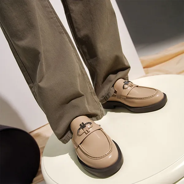 Giày Lười Nữ Pedro Icon Leather Loafers Taupe 66600007 Màu Kem - Giày - Vua Hàng Hiệu