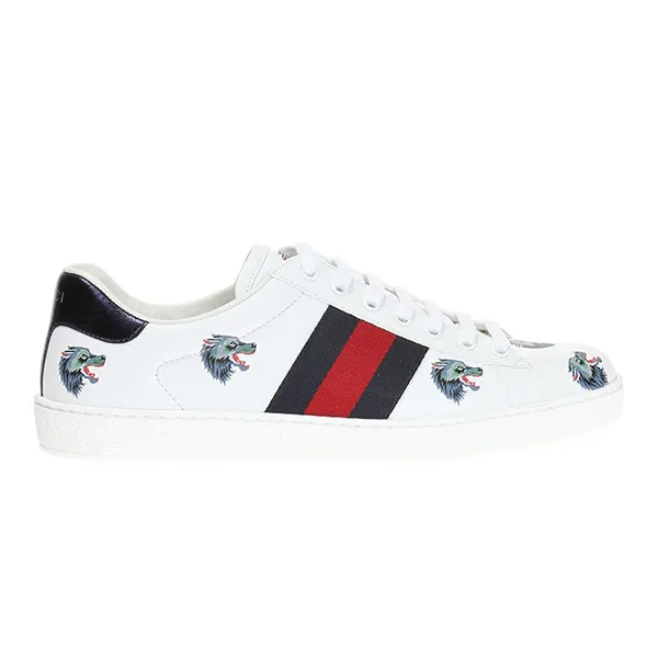 Giày Sneaker Nam Gucci Ace Leather Wolf 386750-0H810-9082 Màu Trắng Size 5.5 - Giày - Vua Hàng Hiệu