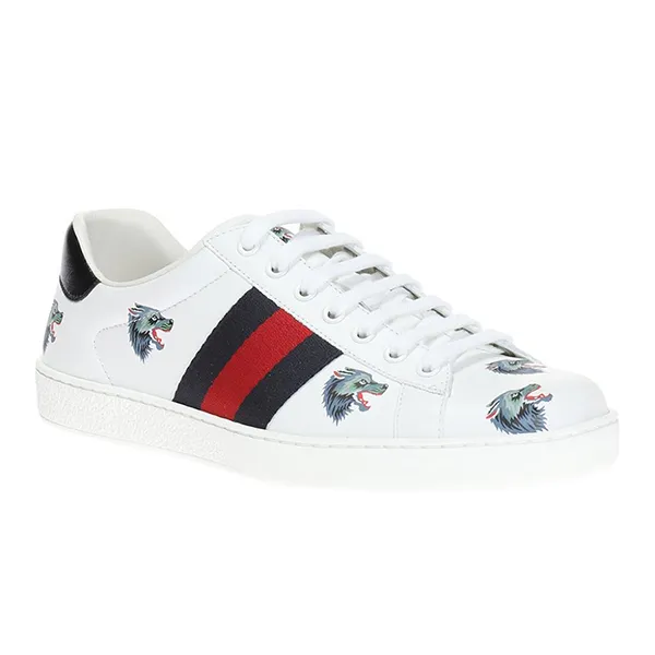 Giày Sneaker Nam Gucci Ace Leather Wolf 386750-0H810-9082 Màu Trắng Size 5.5 - Giày - Vua Hàng Hiệu