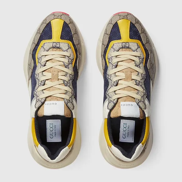 Giày Sneaker Nam Gucci Rhyton GG Supreme Canvas Beige Blue 619891-99WF0-4370 Phối Màu - Giày - Vua Hàng Hiệu